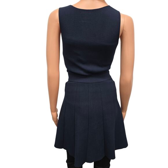 Club Monaco Dress Italian Yarn Knit Stretch Sleeveless Navy Blue Size XS / XXS - Picture 7 of 11